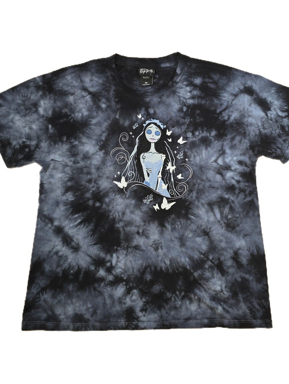 The Corpse Bride Emily Tie Dye Embroided T Shirt Women's Sz M BoxLunch Exclusive